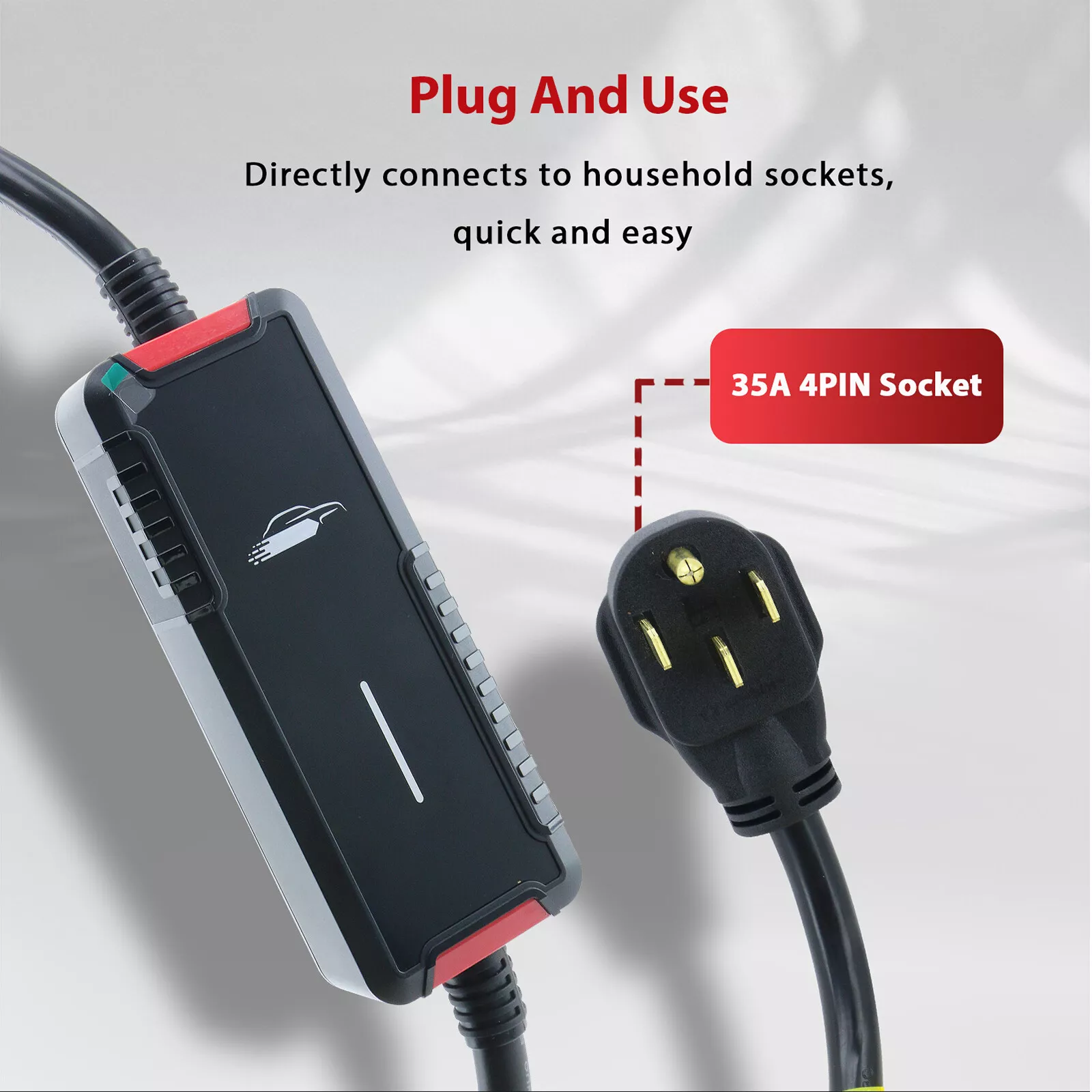 Portable 240V Level 2 EV Charger with 25FT Charging Cable and NEMA 14-50 32A