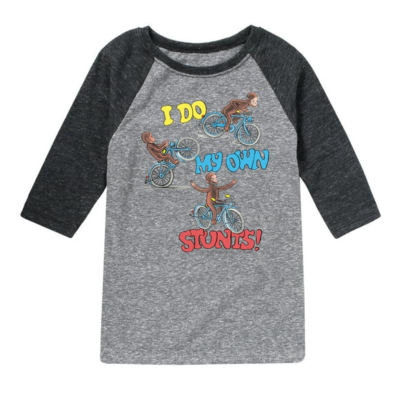 Curious George - Classic Cartoons - I Do My Own Tricks - Toddler & Youth Raglan Graphic T-Shirt