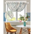 thumbnail image 3 of Waterfall Valances for Windows, Aqua Teal Coastal Kitchen Sheer Valance Curtains, Summer Beach Starfish Coral Nautical Rustic Rod Pocket Swag Valances for Living Room Bedroom, 47.2"x38.5", 2 Panel, 3 of 8