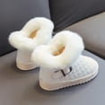 thumbnail image 5 of Miluxas Toddler Boots Kids Snow Boots Girl's Warm Winter Boots Fleece Lined Waterproof Boot PU Leather Non Slip Short Boots Beige 7(20), 5 of 7