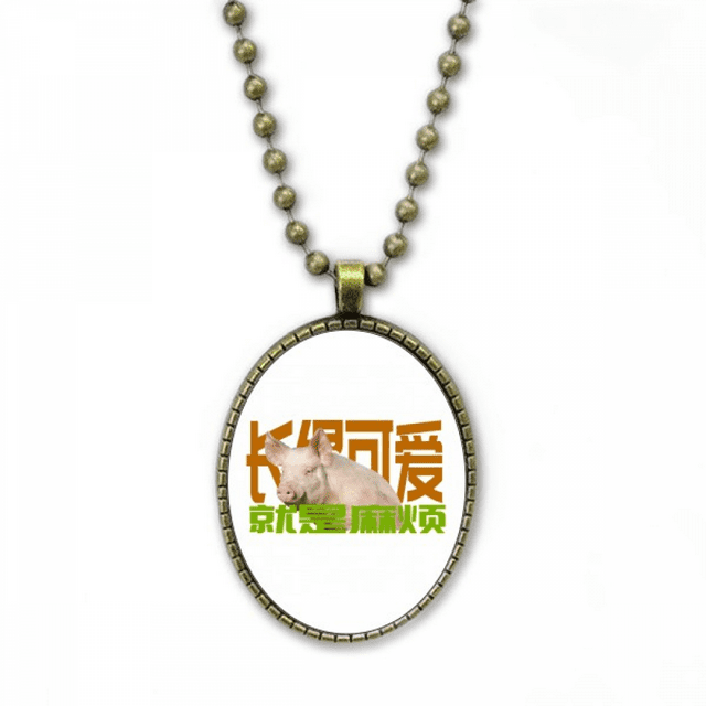 Expression Gênante Cochon Face Collier Chaîne Vintage Perle Pendentif Bijoux Collection