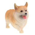 thumbnail image 4 of Escultura de Corgi Galés de Resina , Juguete Hecho a Pintado, Adorno de Estatua de Mascota para Coche de Oficina Amarillo Soledad Figura de animales de juguete, 4 of 6