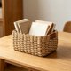 thumbnail image 5 of CaiYueKe Woven Storage Basket, Natural Fiber Organizer Basket, Decorative Wicker Bin for Home Bathroom Bedroom Kitchen, Storage Box for Cosmetics Toys, Handmade Rattan Basket, Rustic Organizer, 5 of 7