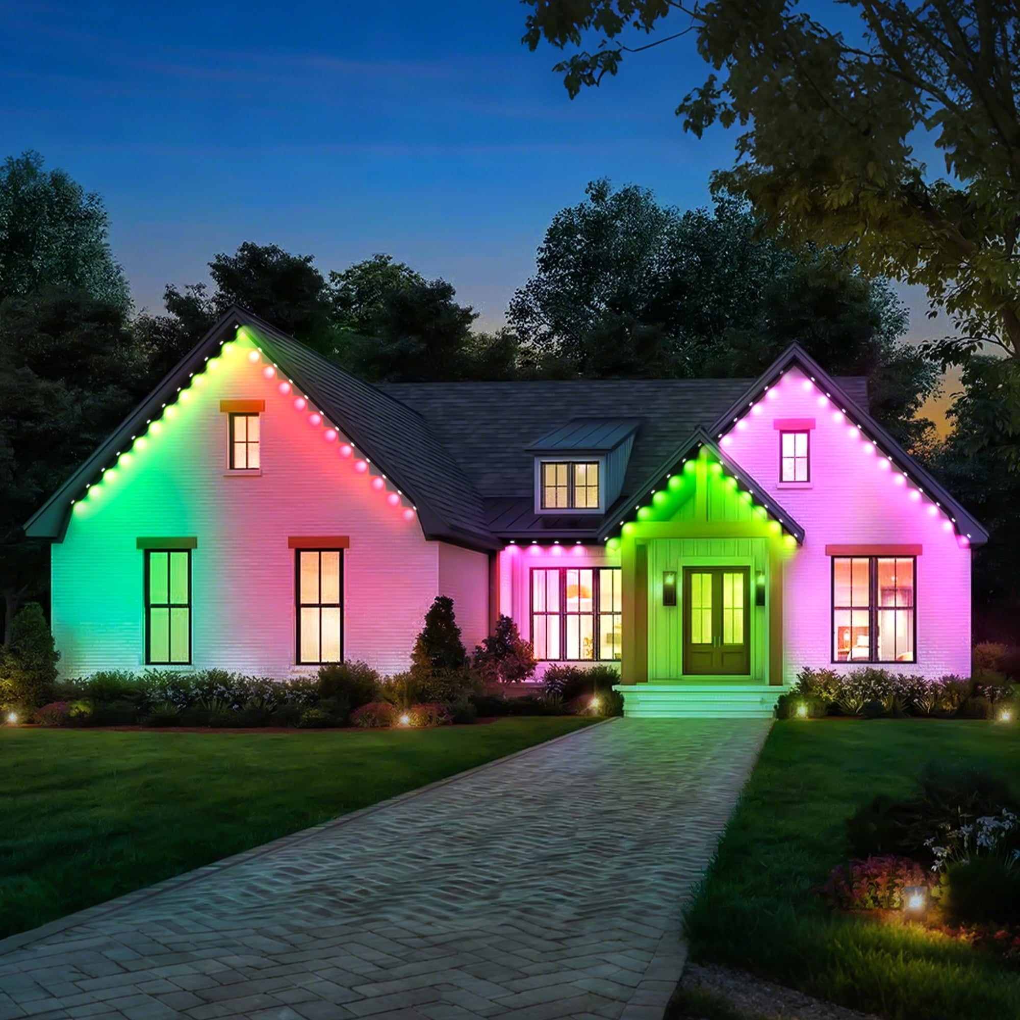 DAYBETTER Permanent Outdoor Lights, 200FT Multicolor LED Eaves Lights, Waterproof Eternity Lighting for Christmas Halloween Holiday Daily Decorations, APP/Remote Control