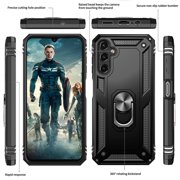 LeYi for Samsung A 14 5G Case, Cell Phone Cases Galaxy A14 with [2 Pack] Screen Protector, Military-Grade Heavy Duty Cover with Magnetic Ring Stand for A 14 5G, Black