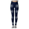 thumbnail image 3 of WILLBEST Leggings de Cintura Alta con Estampado de Copos de Nieve Navideños para Mujer, para Yoga, Entrenamiento, Deportes, Cómodos, Elásticos Y Suaves, Pantalones Deportivos Grande, 3 of 4