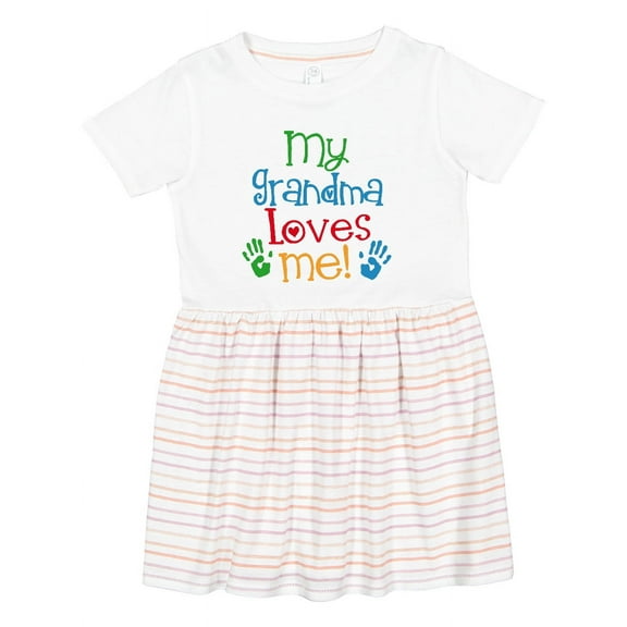 Inktastic My Grandma Loves Me Girls Toddler Dress
