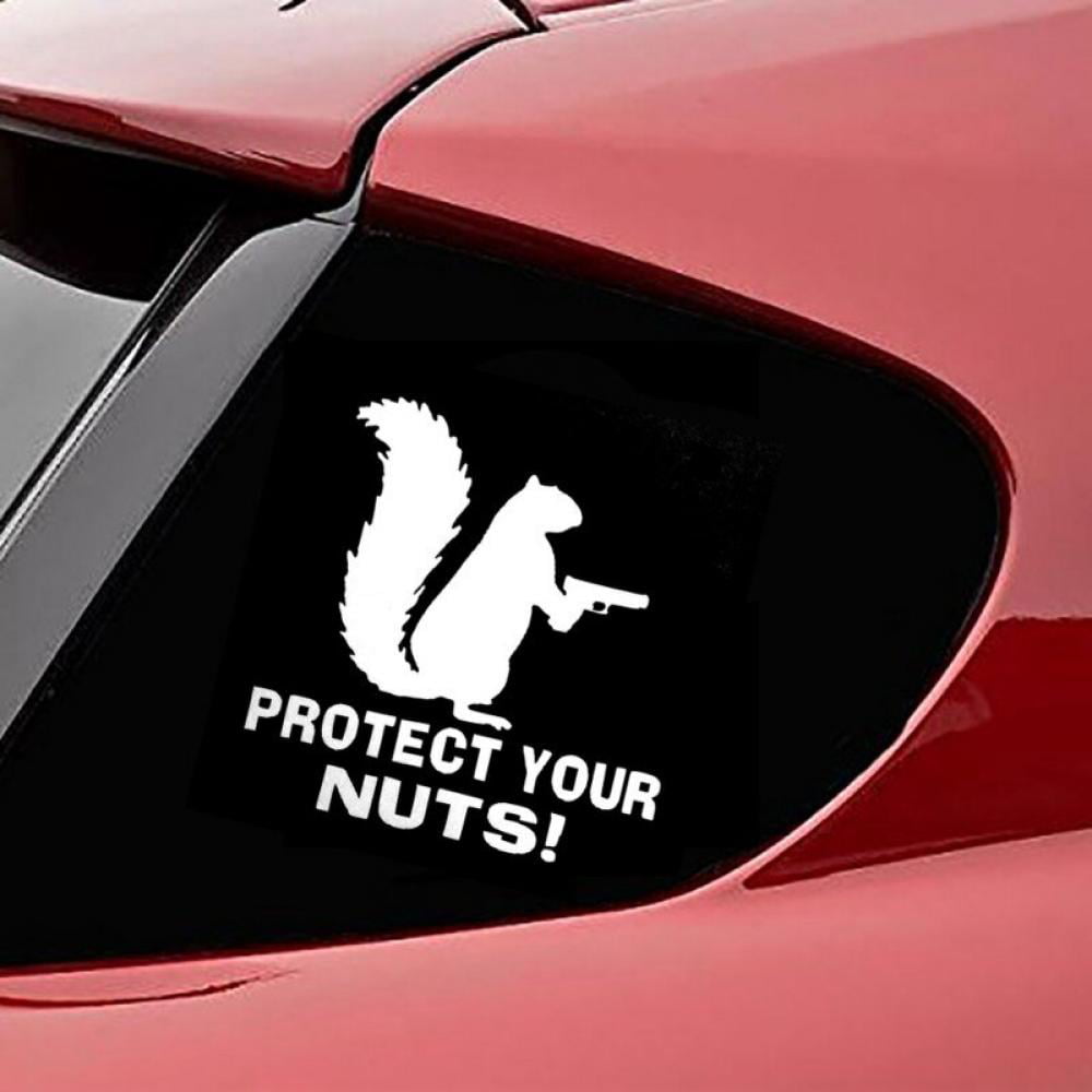Decal Protect Your Nuts Squirrel Army Navy Marines Police Car Window Sticker LP 