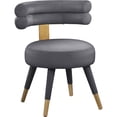 thumbnail image 4 of Meridian Furniture Fitzroy Gray Velvet Dining Chair (Set of 2), 4 of 8