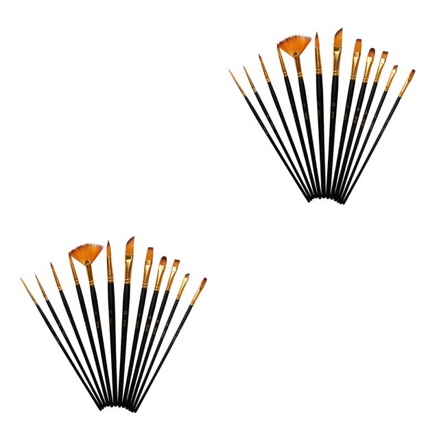 Paquete de 12 pinceles de pintura Injueey Negro