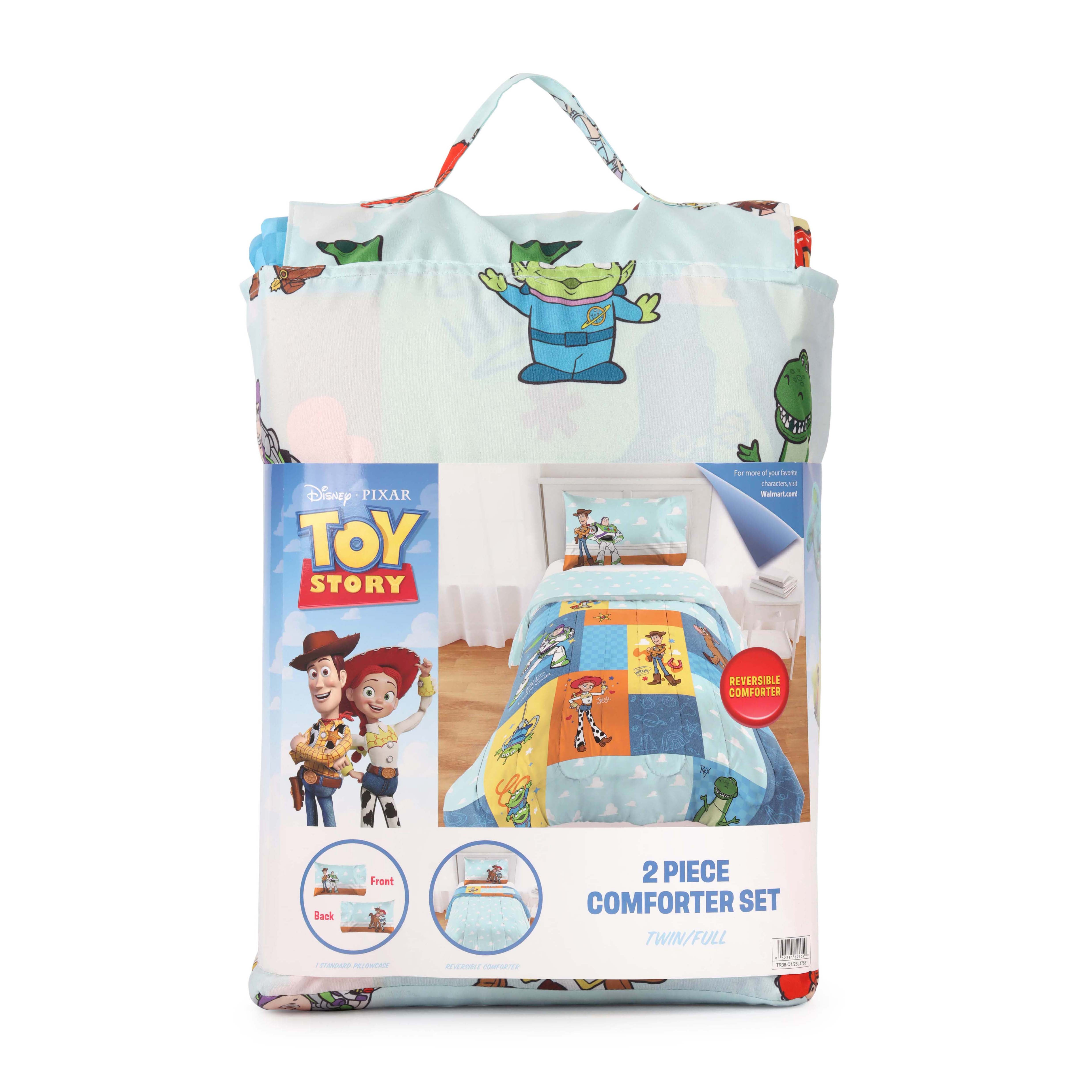 Toy Story Patchwork 2-Piece Kids Reversible Comforter and Pillowcase Set, Multicolor, Twin/Full