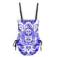 thumbnail image 6 of UTSJKR One Piece Swimsuit Women 2025 Vintage Tummy Control One Piece Bathing Suits V Neck Vintage Floral Print Swimwear Blue 8, 6 of 6
