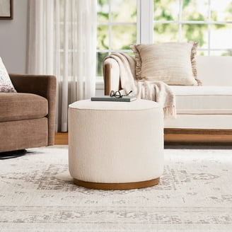 Weston Home Warner Faux Leather Ottoman, Dark Brown - Walmart.com