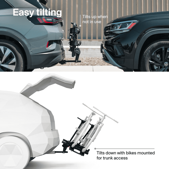 OutPace 2 Bike Hitch Rack, 2" & 1.25" Hitch, 110 lb Capacity, Compact Foldable Bike Carrier for Cars and SUVs