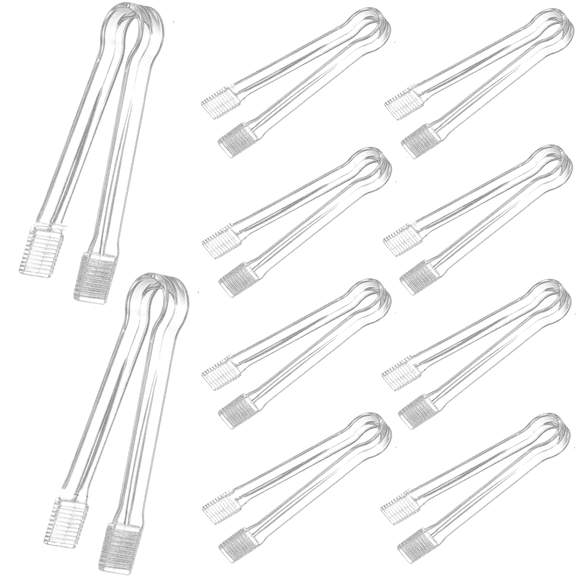 MODANU 6.3 inch Serving Tongs, 10 Pcs Functional Small Tongs for Serving Food for Parties and Holiday Get-togethers, Food Tongs Buffet Tongs Appetizer Tongs Kitchen Tongs
