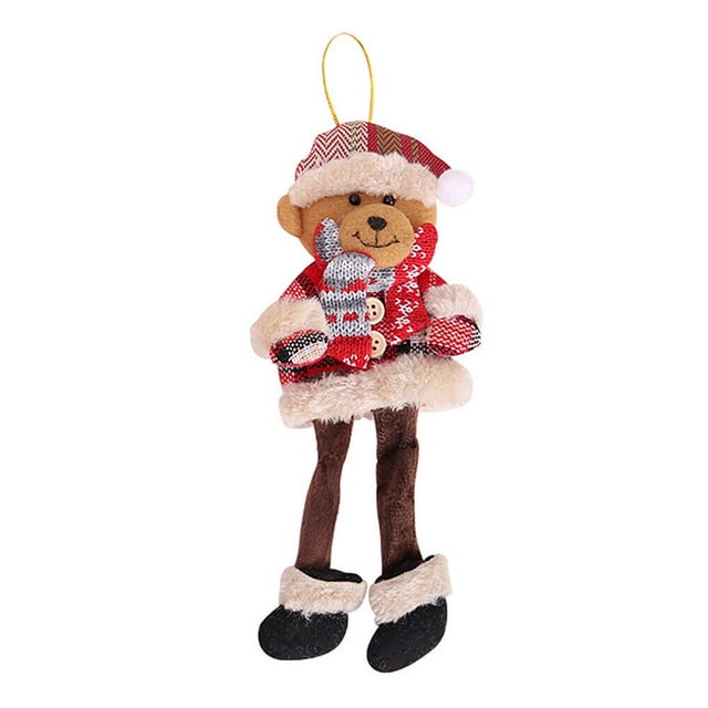 Xihbxyly Adorno Navideño Colgante, Diseño de Papá Noel, Muñeco de Nieve y Oso, Tela Suave No Tejida, Decoración para El Hogar, La Oficina y La Escuela, Ideal para Las Fiestas, 23 X 7 Cm.