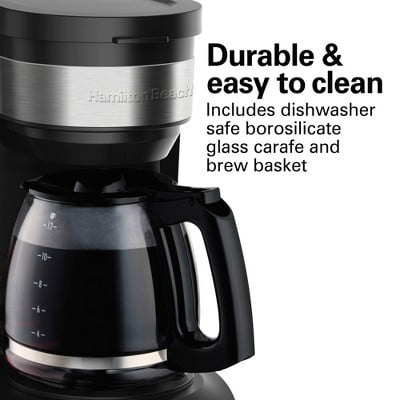 12 Cup Programmable Coffee Maker - Black - Drip Coffee Machine, Nonstick Hot Plate, Brew Pause