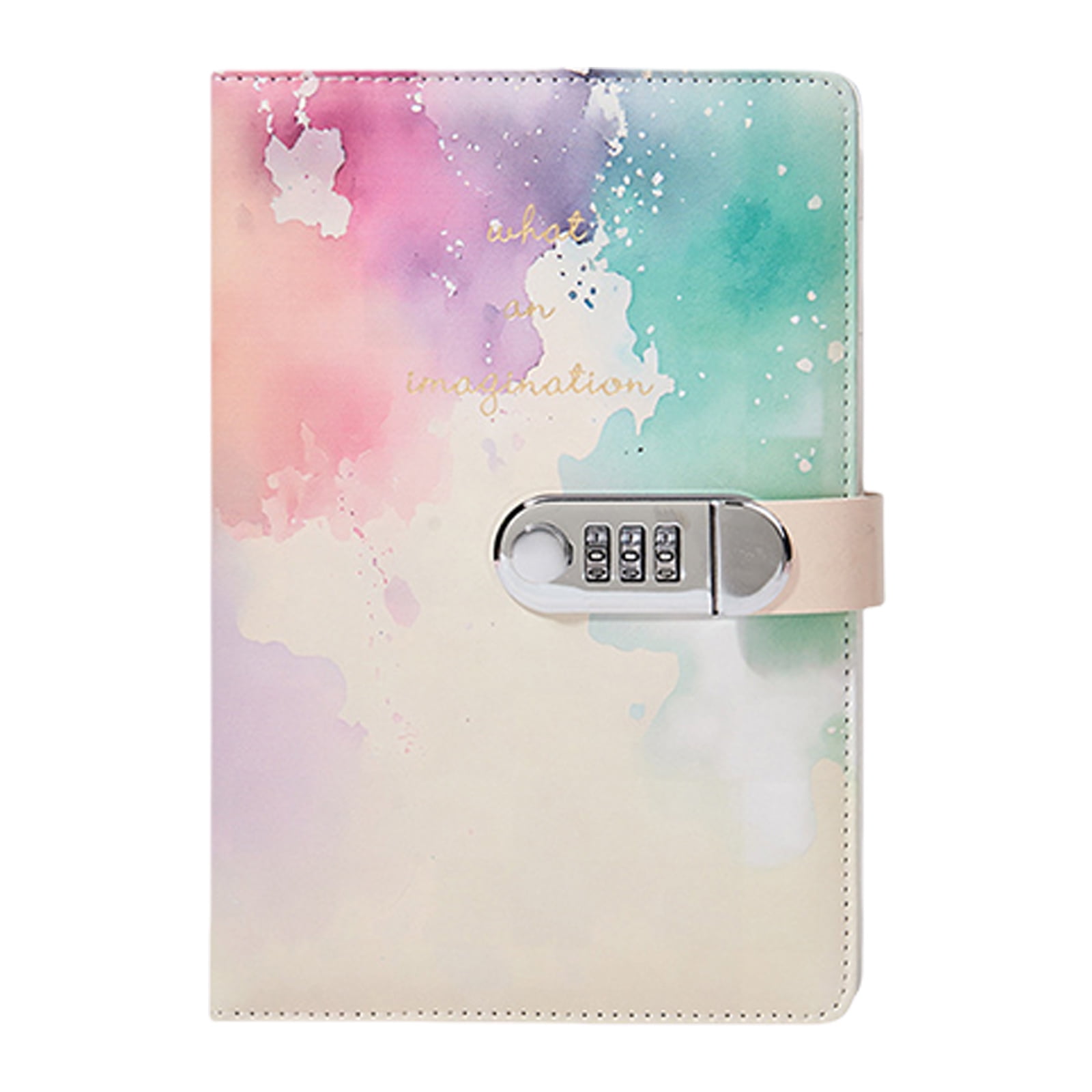 Leather Notebook Travel Journal with Combination Lock for Journaling 145x215mm Password Lined Diary with Pen Holder