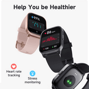 TOOBUR Smart Watch, Answer/Make Calls, 2.01HD Touchscreen IP68 Waterproof, Fitness Smartwatch for Women Men Compatible Android iPhone, Black