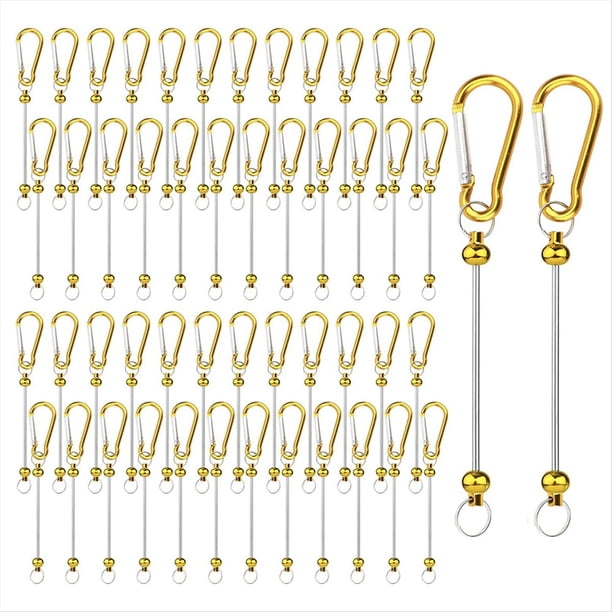50 Piezas de Barras para Llaveros con Cuentas, Kit para Hacer Llaveros con Cuentas, Accesorios para Llaveros, Dijes de Cuentas, de Metal en para Bricolaje