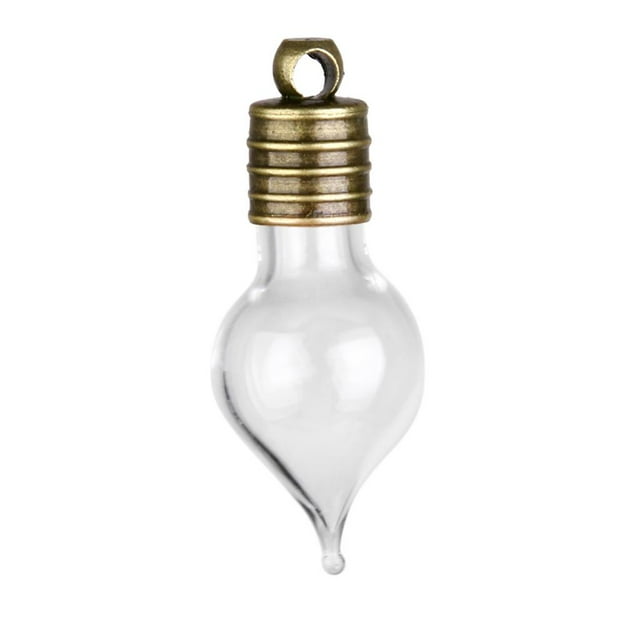 10 botellas de vidrio vacías con rosca para deseos, frascos de perfume, colgantes para collares y manualidades.