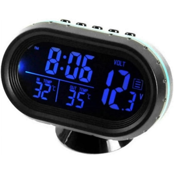 Termómetro digital para coche, reloj electrónico para vehículos automáticos, voltímetro de doble temperatura.