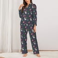 thumbnail image 2 of Rateoe Christmas Party Pattern Womens Pajamas Set Long Sleeve Sleepwear Button Down Nightwear Soft Cotton Pj Lounge Sets-Medium, 2 of 7