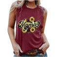 thumbnail image 1 of Birdeem T-Shirt Mode Femme Imprimé Col Rond Confortable Fête des Mères Blouse Sans Manches Décontractée, 1 of 7