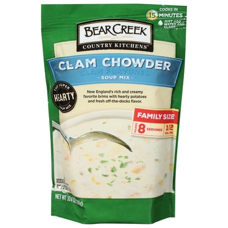 Bear Creek Country Kitchens Clam Chowder Soup Mix, 8 Serving, 10.4 oz. Pouch