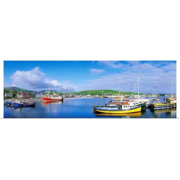Great BIG Canvas | Rolled The Irish Image Collection Poster Print entitled Dingle, Dingle Peninsula, Co Kerry, Ireland, Fishing Boast In A Harbour
