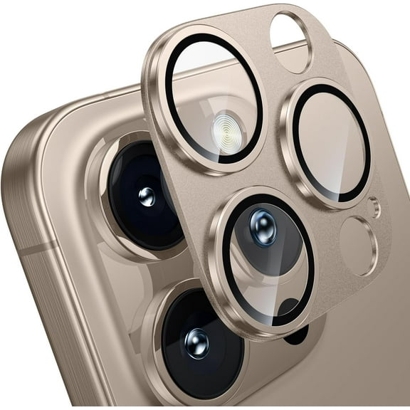 Camera Lens Protector for iPhone 16 Pro/iPhone 16 Pro Max,[Military Grade Shatterproof] [Strong Adsorption] Metal Aluminum Alloy Tempered Glass Camera Screen Protector