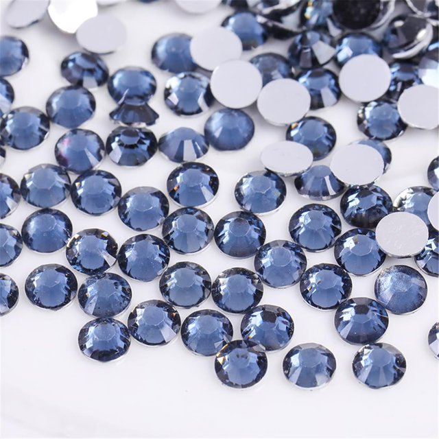 Rhinestones Kdkyy SS6 de 2 mm, base plana, gris oscuro, 3000 piezas