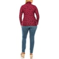 thumbnail image 4 of Women's Casual Polka Dot Printed Ribbed Long Sleeve Turtleneck, 4 of 4