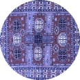thumbnail image 1 of Ahgly Company Machine Washable Indoor Round Persian Blue Traditional Area Rugs, 4' Round, 1 of 4