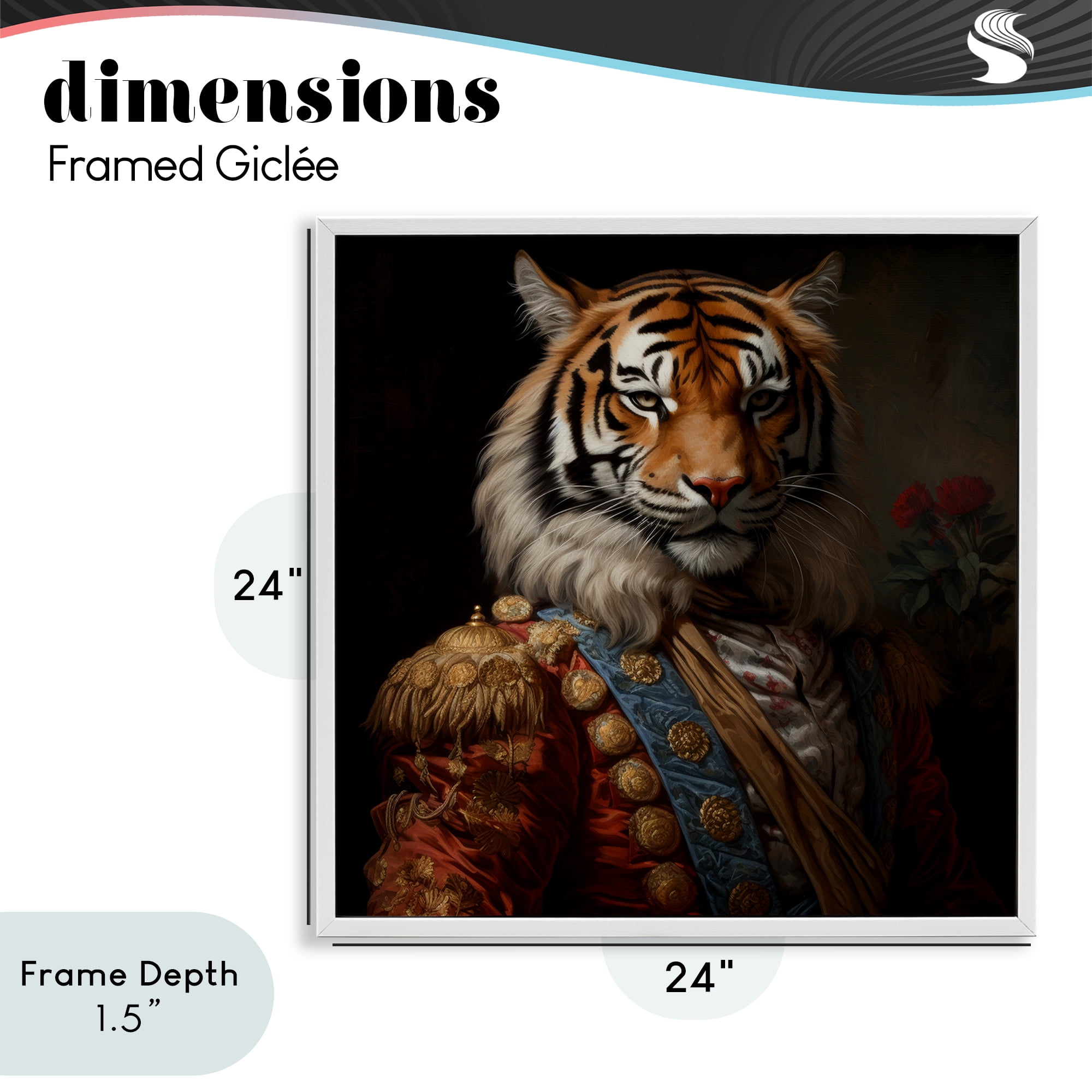 Stupell Industries Noble Tiger Transformation White Framed Giclee Art, design by Lazar Studio