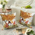 thumbnail image 5 of DaShan Fall Thanksgiving Throw Pillow Covers 18x18 Set of 2,Gnomes Pumpkins Linen Pillows Case for Bedroom Sofa Couch, 5 of 6
