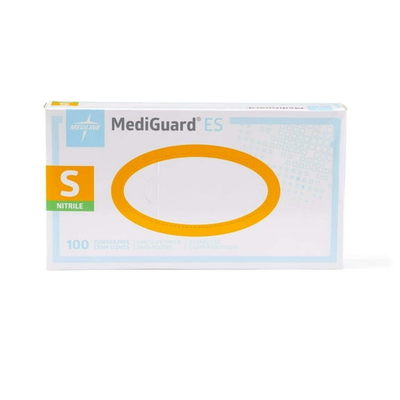 MediGuard ES Powder-Free Nitrile Exam Gloves, Size S