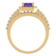 thumbnail image 4 of Clara Pucci 14K Yellow Gold 2.16 Natural Amethyst Engraveable Engagement Ring + Wedding Band Set, 4 of 7