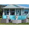 thumbnail image 2 of enyopro Patio Sofa Set, 6 Piece Outdoor Furniture Set, PE Rattan Wicker Sectional Sofa Furniture, Manual Weaving Wicker Couch with Removable Cushions & Tea Table, Ideal for Patio Deck Backyard, K3222, 2 of 10