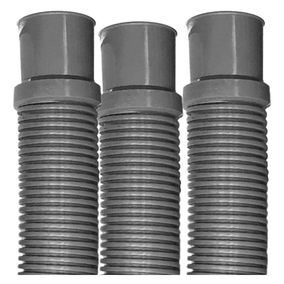 Drevy Heavy Duty Above Ground Pool Filter Hose, 1.5 Inch x 3 ft - 3 pack, Clamps Included, Connects Skimmer to Pump on Concrete Pools or Filter to Return on Above Ground Pools