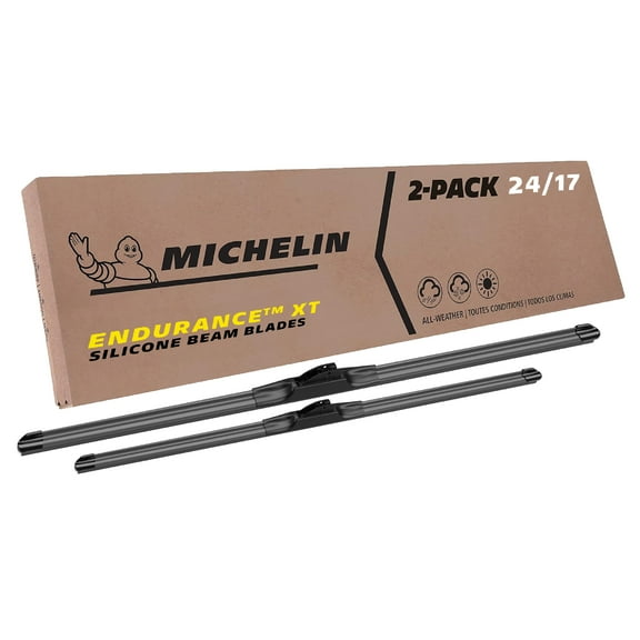 MICHELIN® Endurance XT 24"/17" Silicone   Water Repellency Beam Windshield Wiper Blades, 2 Pack