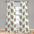 thumbnail image 5 of Ambesonne Mexican Curtains, Cactus Plant Desert, Pair of 28"x84", Green and Orange, 5 of 5