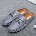 thumbnail image 5 of Spring Summer New Men's Casual Loafers Breathable Leather Flats Slippers Comfort Driving Shoes Moccasins Outdoor Walking Shoes, 5 of 13