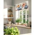thumbnail image 3 of Fall Thanksgiving Kitchen Valances for Windows Orange Blue White Pumpkin Valance Curtains&nbsp; for Kitchen /Living Room/Bedroom/ Bathroom Decor, 54"x18 " ,Rod Pocket 1 Panel, Retro Leaf, 3 of 7