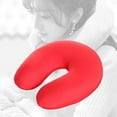 thumbnail image 3 of Micro Bead Pillow Memory Foam Neck Pillow Portable Comfortable for Airplane Easy Washing - red, 3 of 9