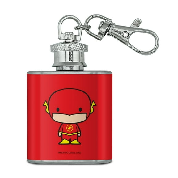 The Flash Cute Chibi Character Stainless Steel 1oz Mini Flask Key Chain