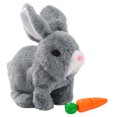 thumbnail image 1 of Conejito de juguete para niños paseo eléctrico de Pascua salto con zanahoria para regalo color rosa, 1 of 2