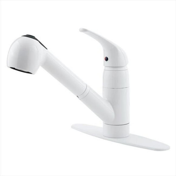 Price Pfister G13310WW Pfirst Series Pullout Spray Professional Kitchen Faucet in White
