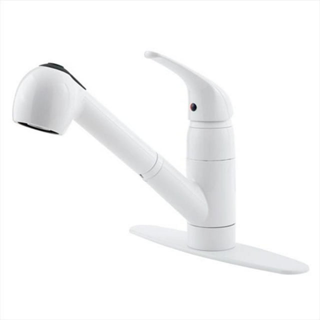 Price Pfister G13310WW Pfirst Series Pullout Spray Professional Kitchen Faucet in White
