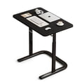 thumbnail image 2 of Adjustable Height C-Shaped End Table, Slide Under Couch Laptop Desk & TV Tray, Modern Sofa Side Table with Low-Profile Flat Base, Sleek All-Black, 2 of 7